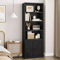Acekool 71 Tall Farmhouse 6-Tier Bookshelf with Drawer, Wood & Metal Narrow Storage Organizer, Industrial Style Display Shelf