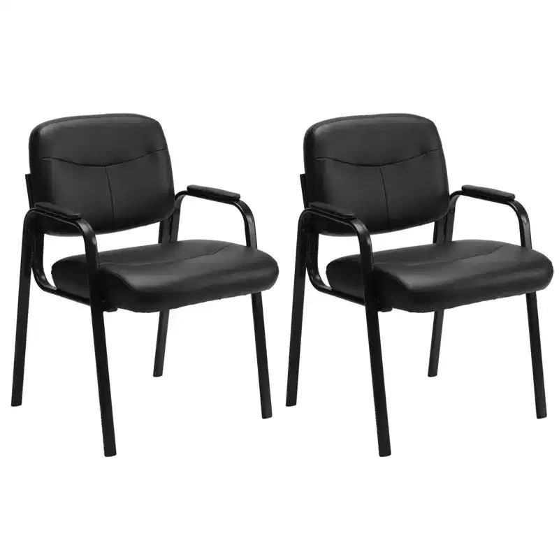 MAYEERTY Dining Chairs 2 Piece Set Leather Conference Room with Padded Arms PU Leather Office Chair