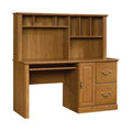 HomeStock 57.25 in.H Brown Color Wood Executive Desks with All Purpose Drawer