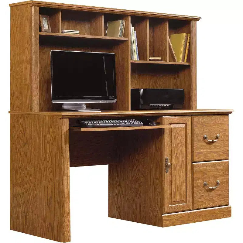 Bureaux de direction en bois marron de 145,41 cm de haut avec tiroir polyvalent