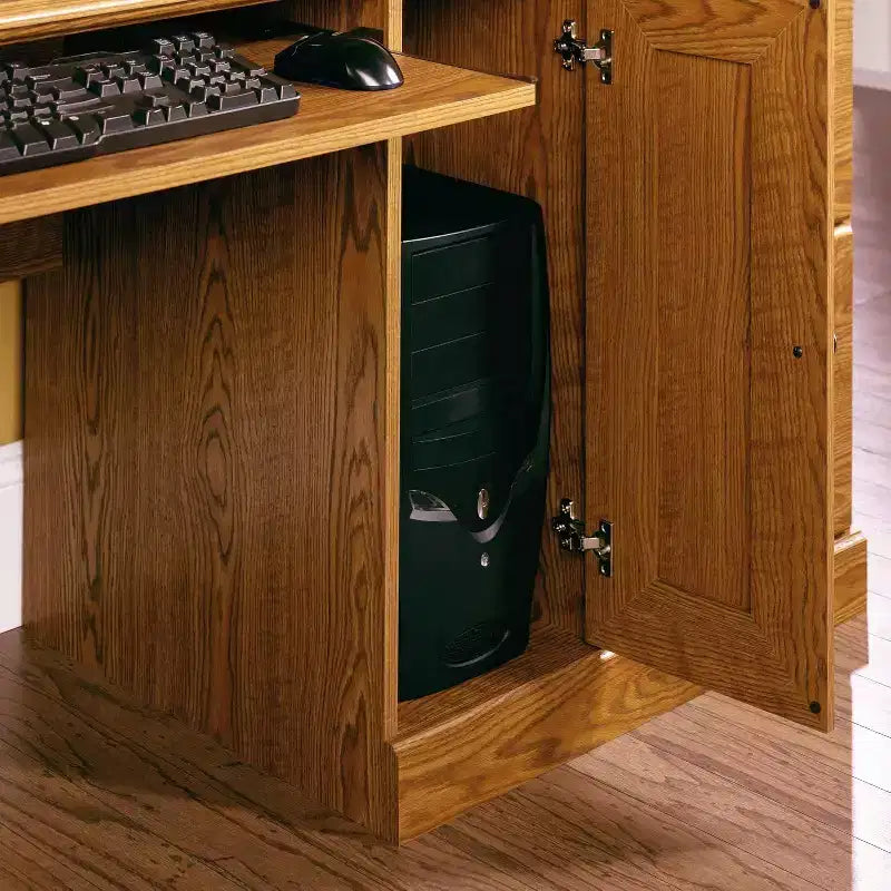Bureaux de direction en bois marron de 145,41 cm de haut avec tiroir polyvalent