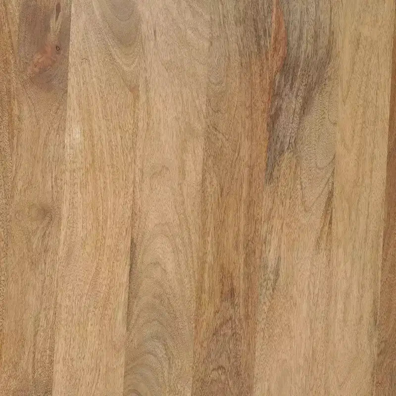 Table basse ronde de 30 pouces en bois de manguier faite à la main avec piètement traîneau robuste à 3 pieds