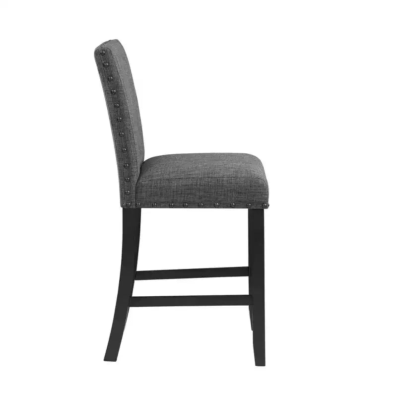 26 chaises de bar hauteur comptoir en bois et tissu gris et noir