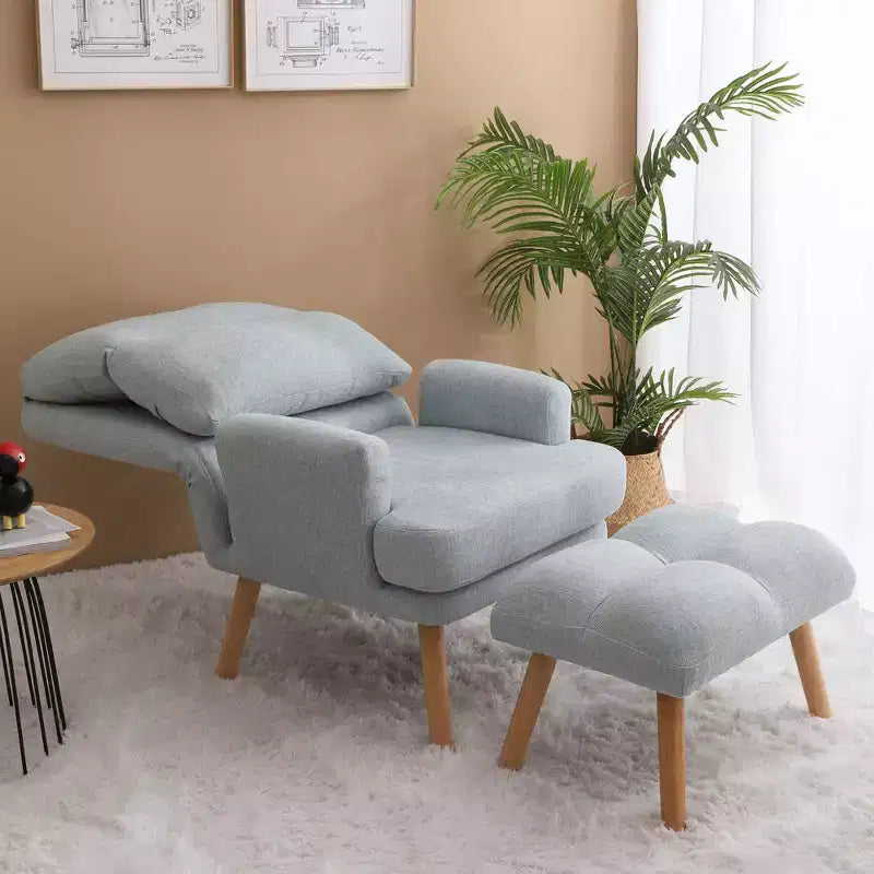 Fauteuil d'appoint moderne avec ottoman et dossier réglable, fauteuil rembourré confortable pour le salon, le bureau ou la chambre