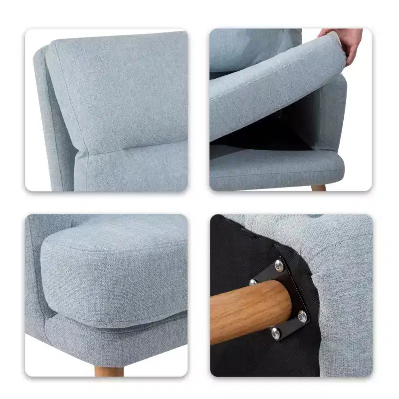 Fauteuil d'appoint moderne avec ottoman et dossier réglable, fauteuil rembourré confortable pour le salon, le bureau ou la chambre