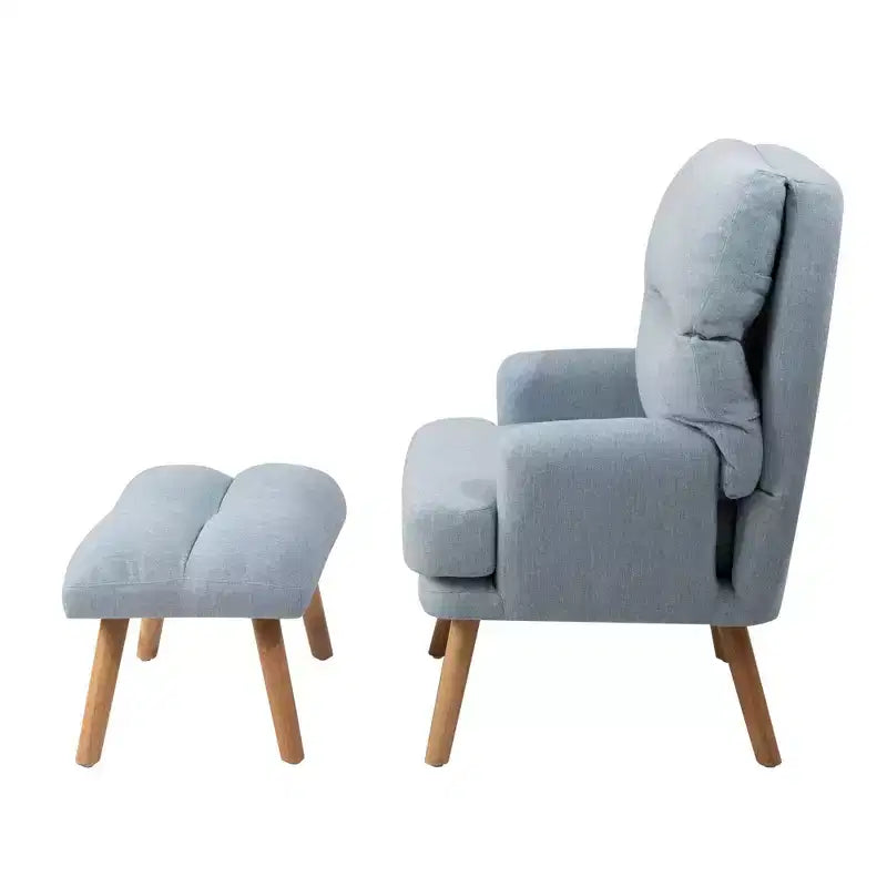 Fauteuil d'appoint moderne avec ottoman et dossier réglable, fauteuil rembourré confortable pour le salon, le bureau ou la chambre