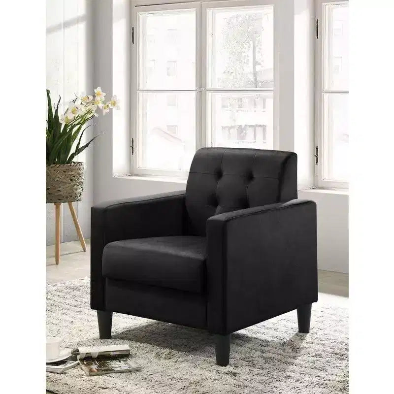 HOMLUX 27.5W Velvet Accent Arm Chair with Tufting