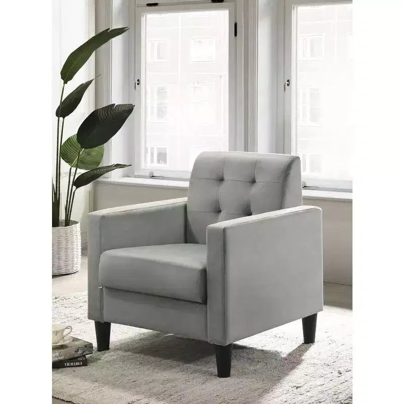 Fauteuil d'appoint en velours 27,5W avec capitonnage