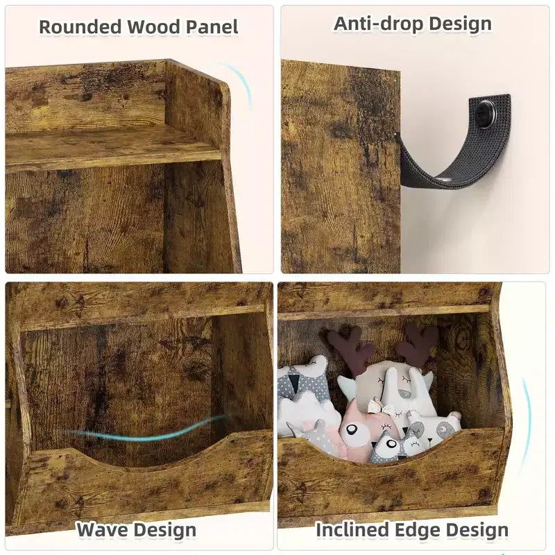 Étagère à livres 3 niveaux pour enfants - Présentoir à livres pour tout-petits pour salles de classe, salles de jeux Étagère à 5 compartiments et étagère à jouets pour chambre à coucher, salon