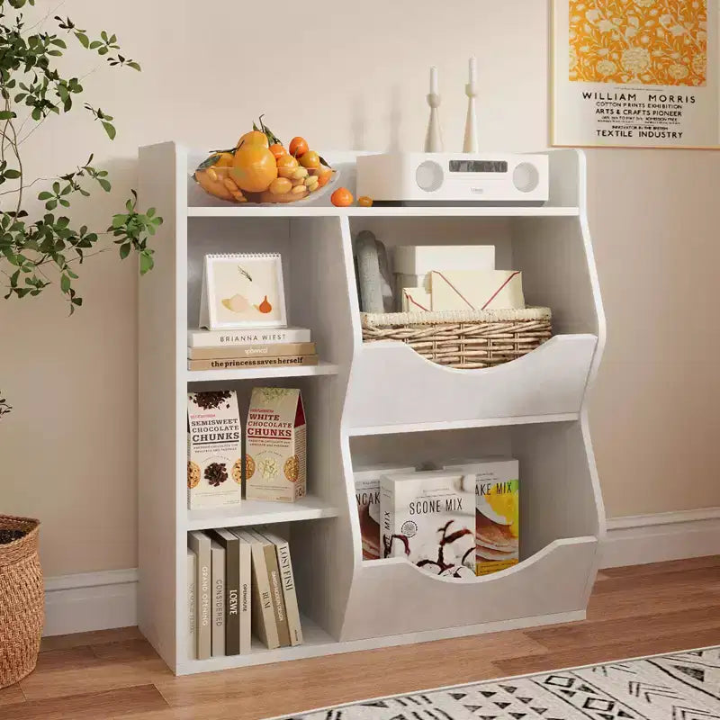 Étagère à livres 3 niveaux pour enfants - Présentoir à livres pour tout-petits pour salles de classe, salles de jeux Étagère à 5 compartiments et étagère à jouets pour chambre à coucher, salon