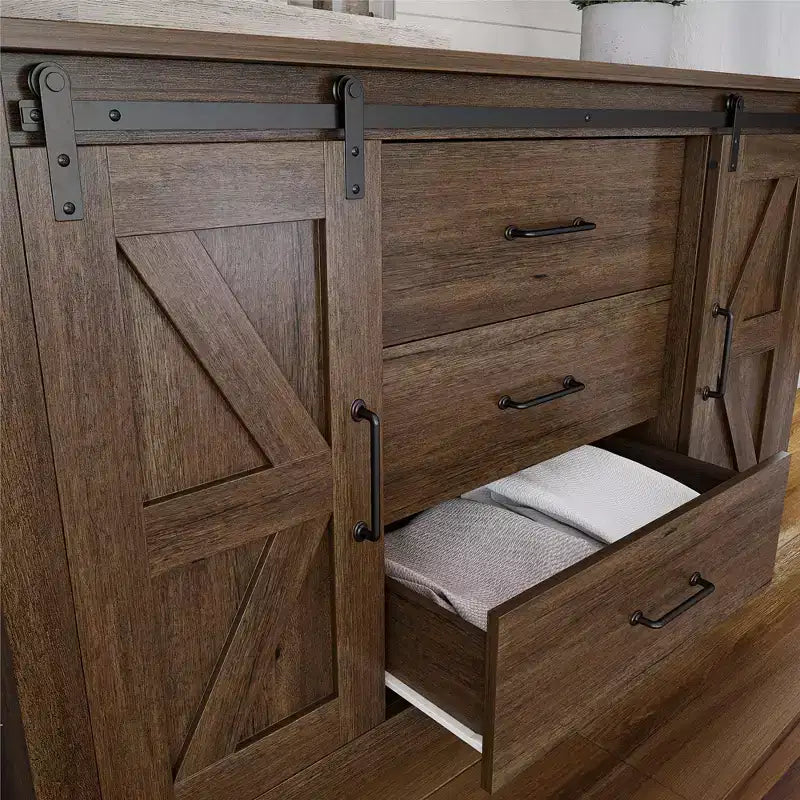 Commode à 3 tiroirs et 2 portes Alton Farmhouse