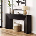 Lantine Console Table for Entryway, 63Extra Long Black Wooden Sofa Table for Living Room, Modern Hallway Foyer Table for Entrance, Easy Assembly