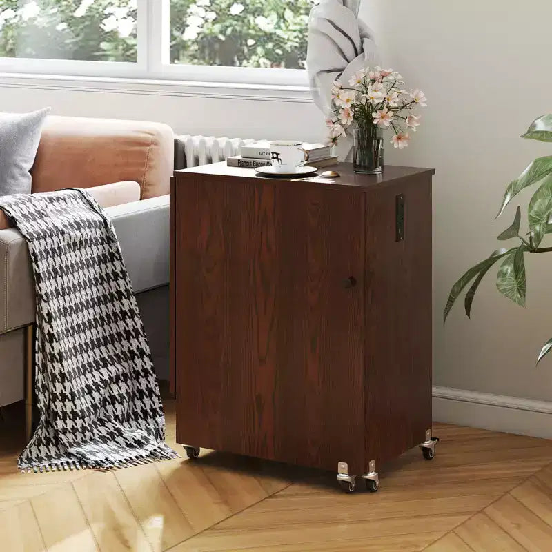 Table pliante pour machine à coudre, roulettes verrouillables, support avec 3 bacs de rangement et prises de courant, blanc/naturel/marron/blanc+naturel