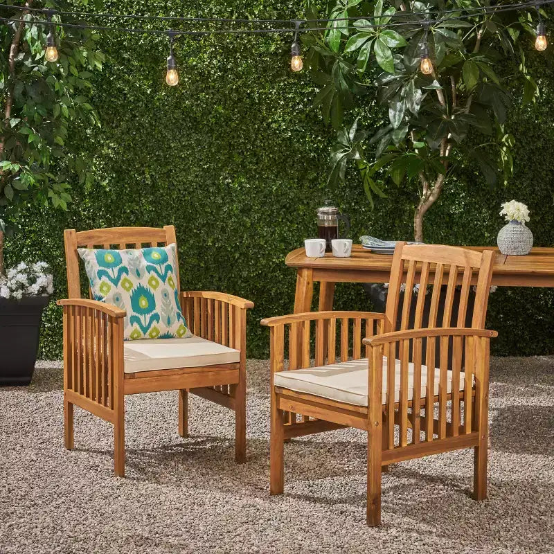MAYEERTY Set of 2 Dining Chairs With 2 Soft Cushions Comfortable for Dining Room Family Meals