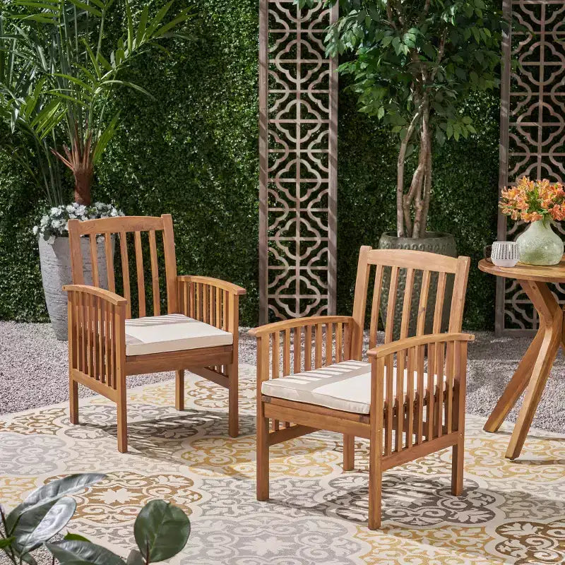 Lot de 2 chaises de salle à manger avec 2 coussins moelleux confortables pour les repas en famille