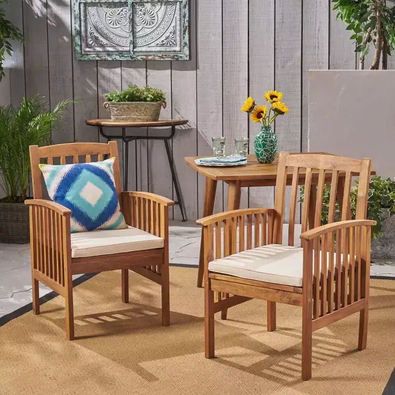 Lot de 2 chaises de salle à manger avec 2 coussins moelleux confortables pour les repas en famille