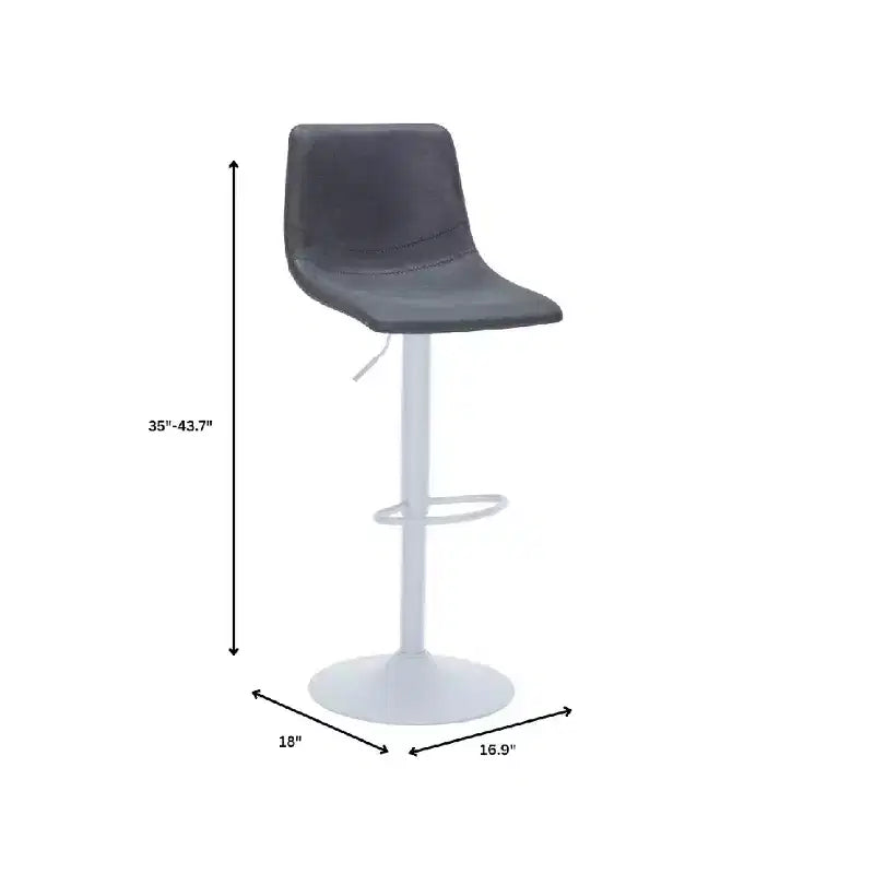 Tabourets de bar Tilbury avec base en fer blanc, hauteur réglable, assise en cuir, fonction pivotante et repose-pieds, lot de 2
