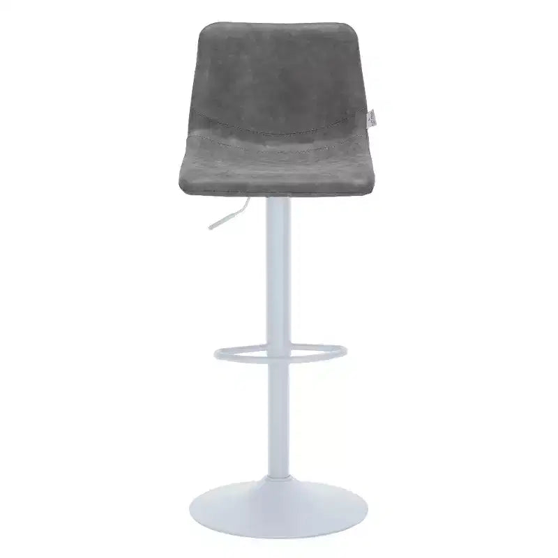 Tabourets de bar Tilbury avec base en fer blanc, hauteur réglable, assise en cuir, fonction pivotante et repose-pieds, lot de 2