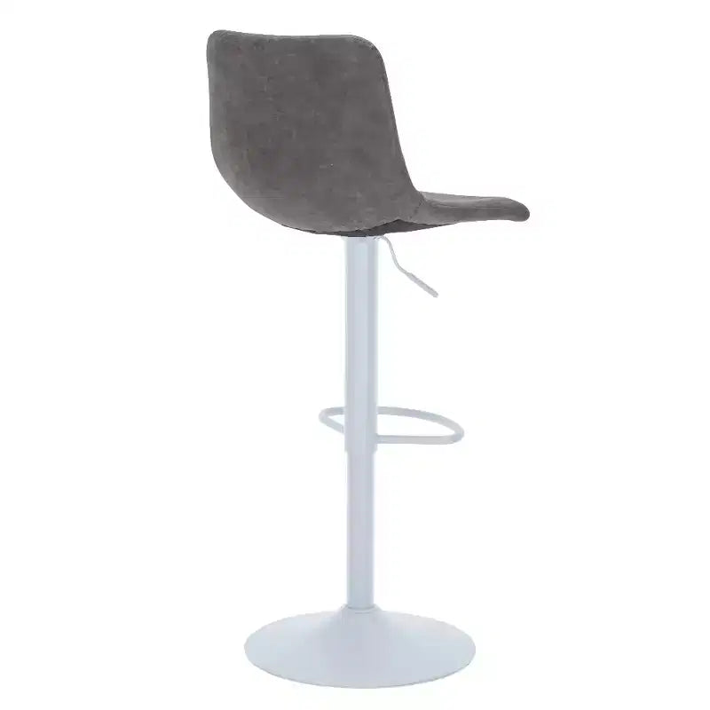 Tabourets de bar Tilbury avec base en fer blanc, hauteur réglable, assise en cuir, fonction pivotante et repose-pieds, lot de 2