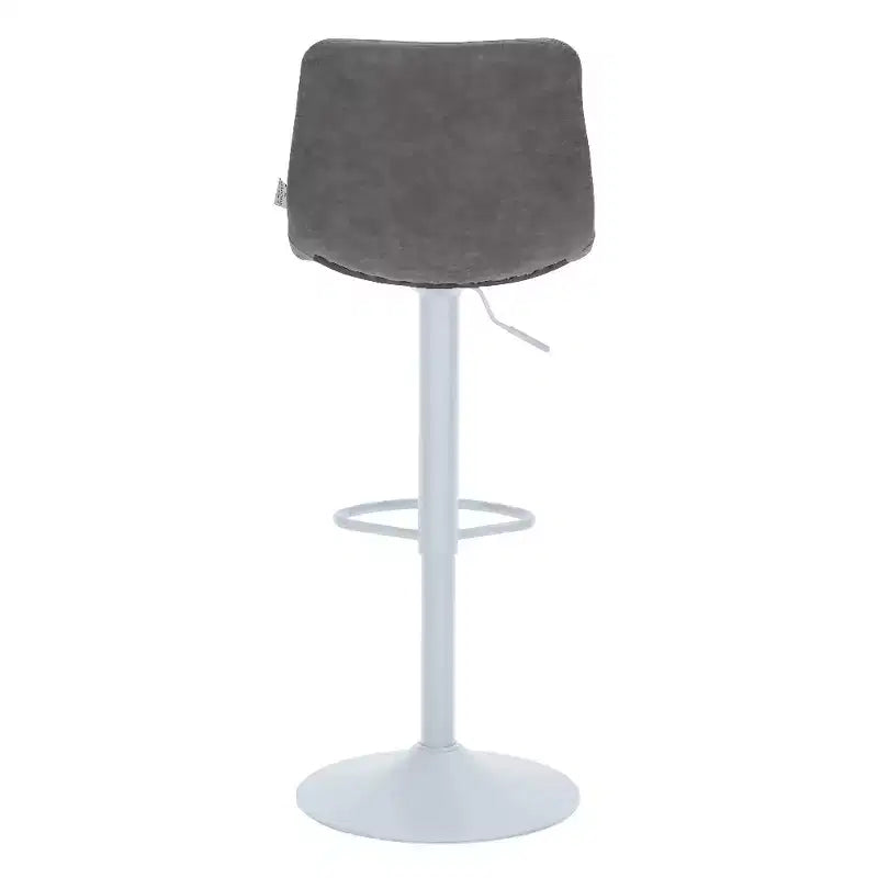 Tabourets de bar Tilbury avec base en fer blanc, hauteur réglable, assise en cuir, fonction pivotante et repose-pieds, lot de 2