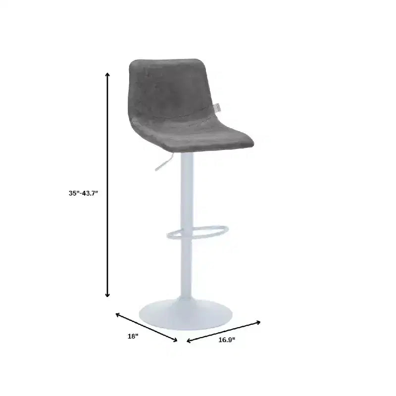 Tabourets de bar Tilbury avec base en fer blanc, hauteur réglable, assise en cuir, fonction pivotante et repose-pieds, lot de 2