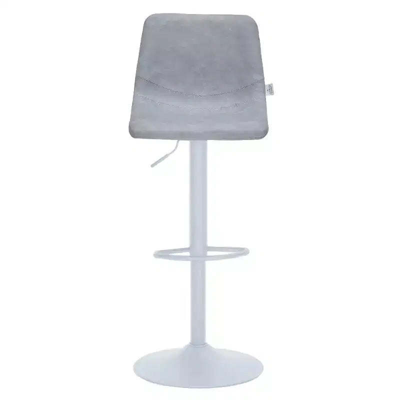 Tabourets de bar Tilbury avec base en fer blanc, hauteur réglable, assise en cuir, fonction pivotante et repose-pieds, lot de 2