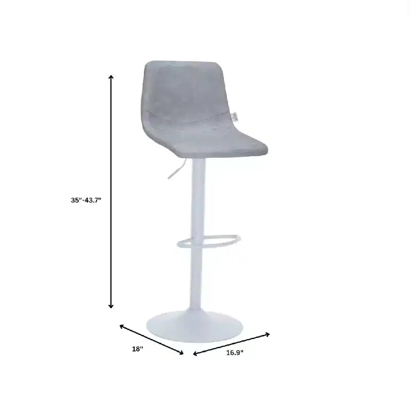 Tabourets de bar Tilbury avec base en fer blanc, hauteur réglable, assise en cuir, fonction pivotante et repose-pieds, lot de 2