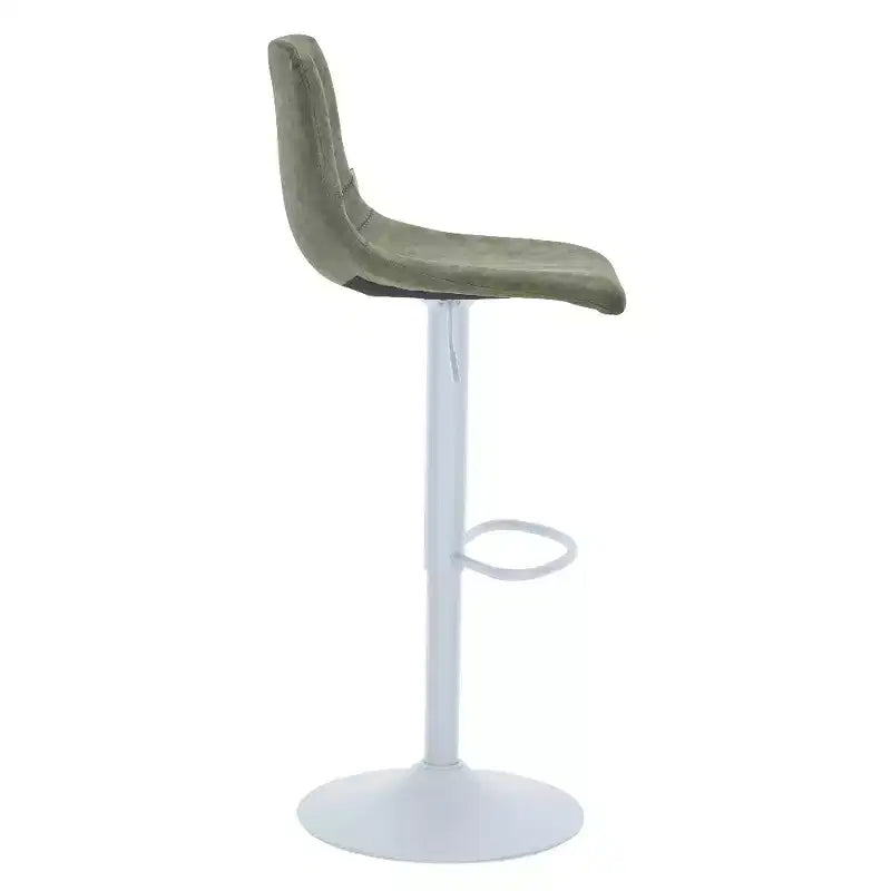 Tabourets de bar Tilbury avec base en fer blanc, hauteur réglable, assise en cuir, fonction pivotante et repose-pieds, lot de 2