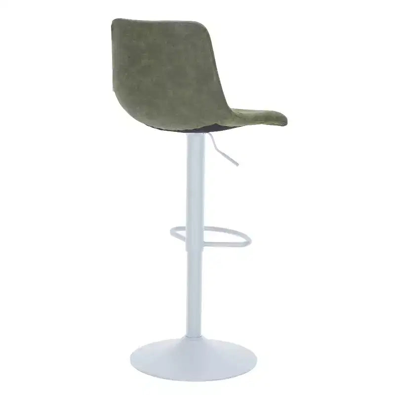 Tabourets de bar Tilbury avec base en fer blanc, hauteur réglable, assise en cuir, fonction pivotante et repose-pieds, lot de 2