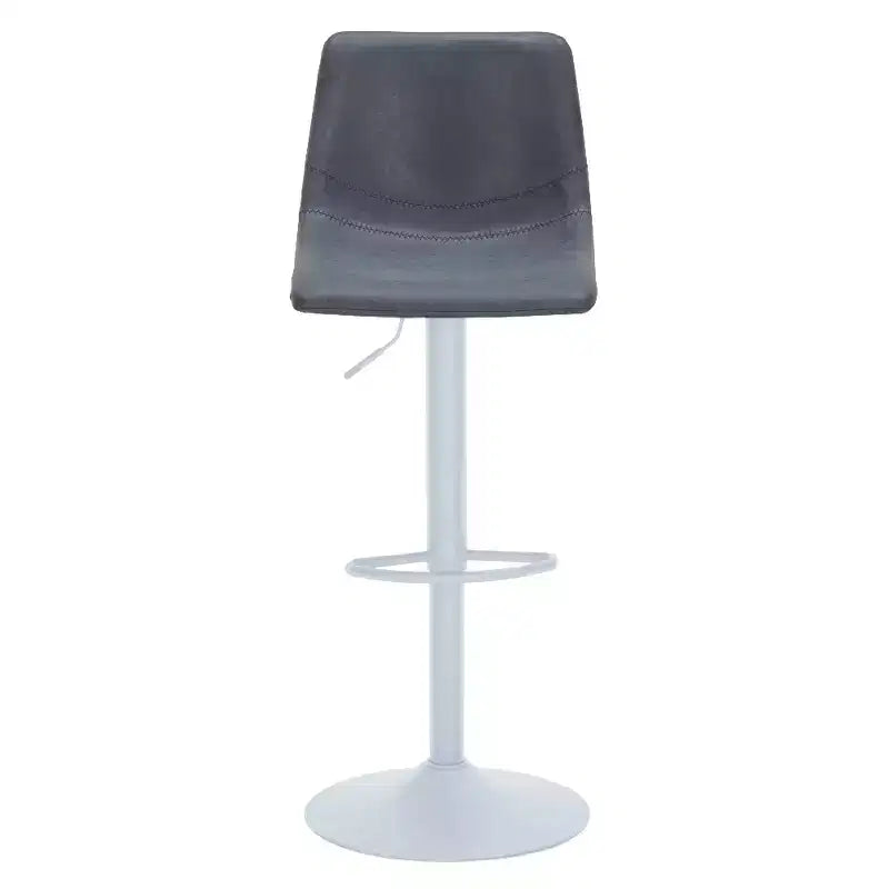 Tabourets de bar Tilbury avec base en fer blanc, hauteur réglable, assise en cuir, fonction pivotante et repose-pieds, lot de 2