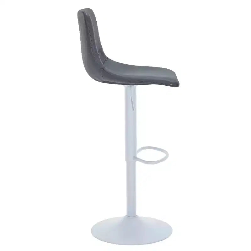 Tabourets de bar Tilbury avec base en fer blanc, hauteur réglable, assise en cuir, fonction pivotante et repose-pieds, lot de 2