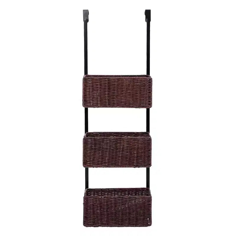 Cortovo Over-The-Door 3-Tier Basket Storage - Espresso with Black - SEI