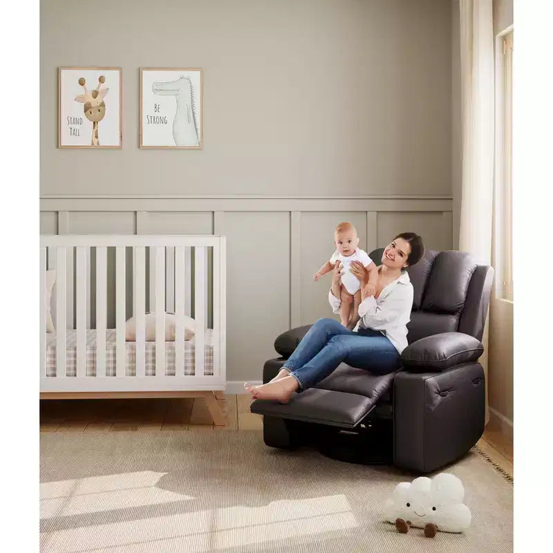 Fauteuil inclinable électrique surdimensionné avec massage, fauteuil inclinable pivotant en cuir PU avec télécommande et porte-gobelets, pour salon, chambre à coucher, chambre d'enfant