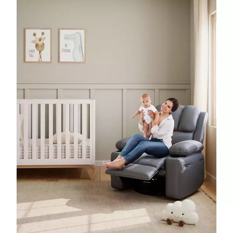 Fauteuil inclinable électrique surdimensionné avec massage, fauteuil inclinable pivotant en cuir PU avec télécommande et porte-gobelets, pour salon, chambre à coucher, chambre d'enfant