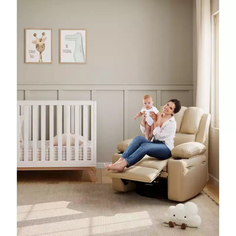 Fauteuil inclinable électrique surdimensionné avec massage, fauteuil inclinable pivotant en cuir PU avec télécommande et porte-gobelets, pour salon, chambre à coucher, chambre d'enfant