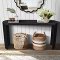 60 Black Thick Top Entryway Table with Curved Legs