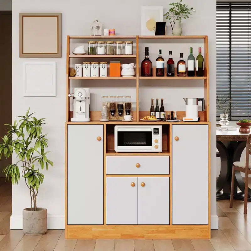 39 Sideboard Buffet Cabinet, Freestanding Kitchen Pantry Cabinet with Adjustable Shelf, Accent Cupboard Coffee Bar Station, Modern Console Cabinet