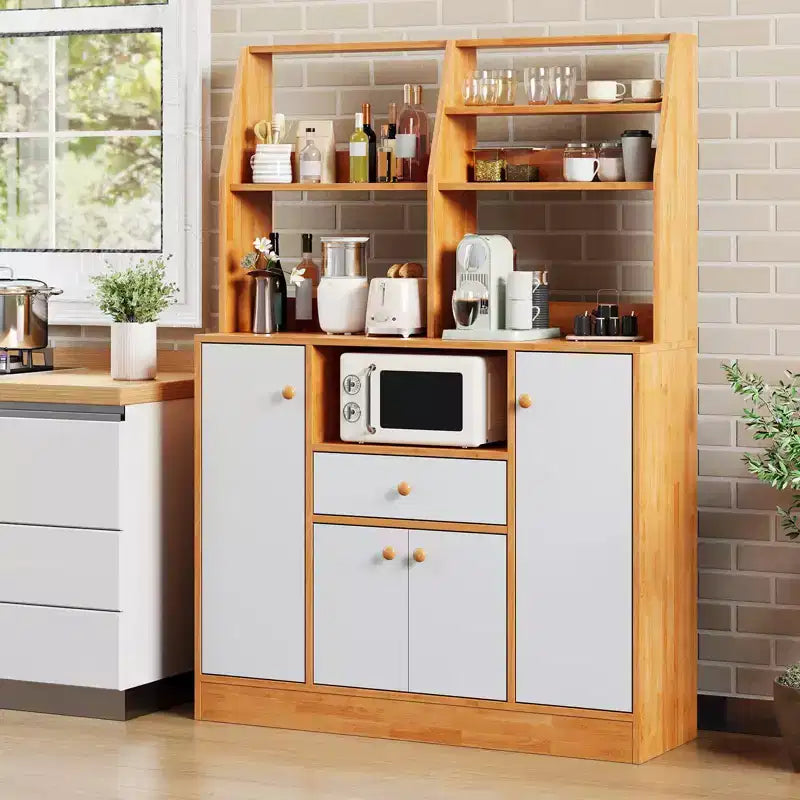 Bahut de buffet de 99 cm, armoire de garde-manger de cuisine autoportante avec étagère réglable, buffet d'appoint, station de bar à café, armoire console moderne