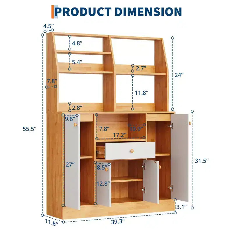 Bahut de buffet de 99 cm, armoire de garde-manger de cuisine autoportante avec étagère réglable, buffet d'appoint, station de bar à café, armoire console moderne