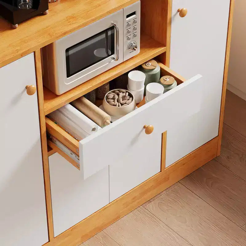 Bahut de buffet de 99 cm, armoire de garde-manger de cuisine autoportante avec étagère réglable, buffet d'appoint, station de bar à café, armoire console moderne