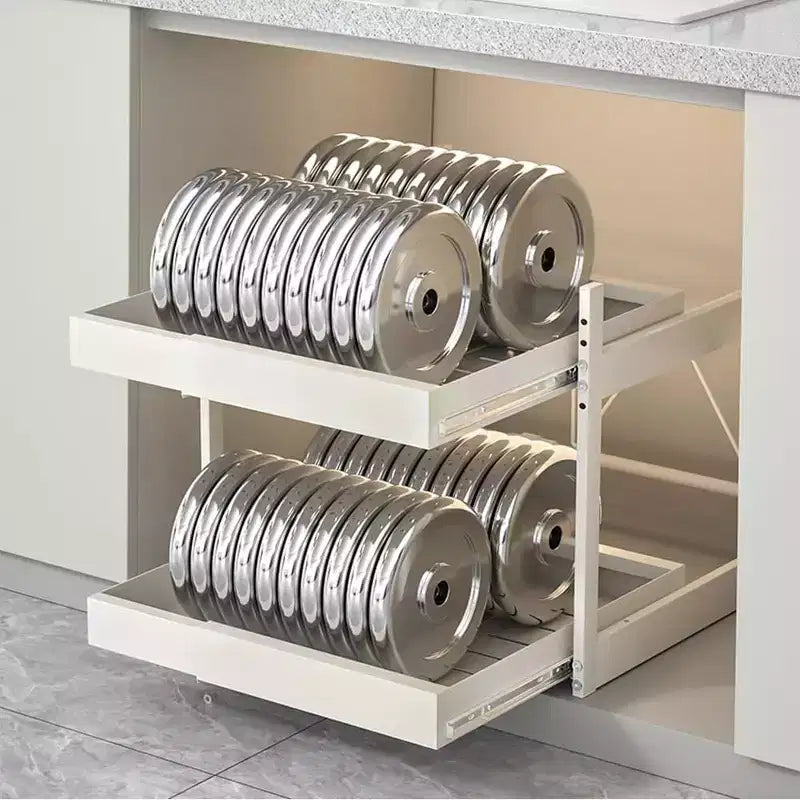 Organisateur de placard extensible à 2 niveaux, rangement à tiroirs extensibles, tiroir télescopique
