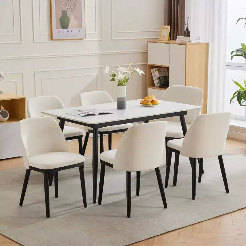 Chaises de salle à manger rembourrées (lot de 2), chaises d'appoint de cuisine modernes avec coussins épais, pieds en bois, beiges ou marron