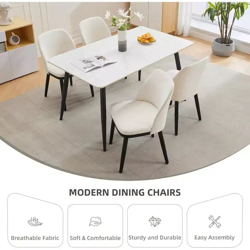 Chaises de salle à manger rembourrées (lot de 2), chaises d'appoint de cuisine modernes avec coussins épais, pieds en bois, beiges ou marron