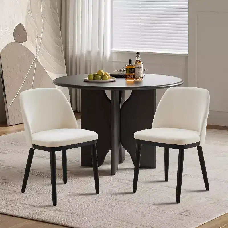 Acekool Upholstered Dining Chairs Set of 2, Modern Kitchen Side Chairs with Thick Cushions, Wood Legs, Beige or Brown