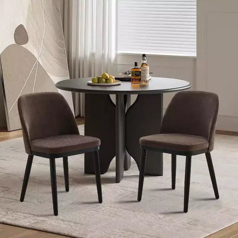 Chaises de salle à manger rembourrées (lot de 2), chaises d'appoint de cuisine modernes avec coussins épais, pieds en bois, beiges ou marron