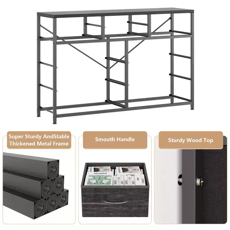 Commode à 10 tiroirs pour chambre, commode avec bacs en tissu, meuble TV pour téléviseurs jusqu'à 5 pouces, organisateur de rangement