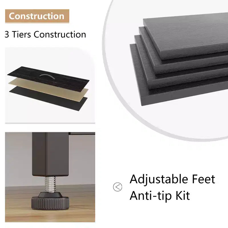 Commode à 10 tiroirs pour chambre, commode avec bacs en tissu, meuble TV pour téléviseurs jusqu'à 5 pouces, organisateur de rangement