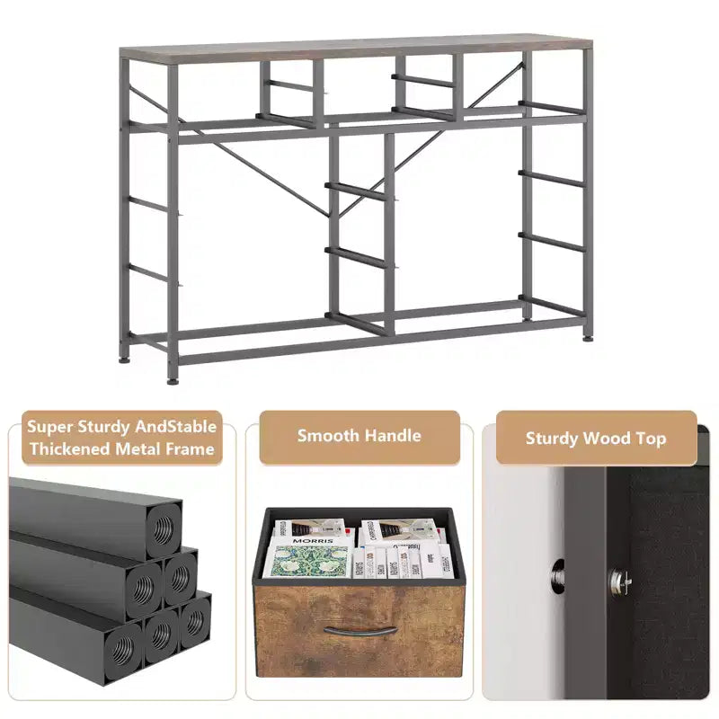 Commode à 10 tiroirs pour chambre, commode avec bacs en tissu, meuble TV pour téléviseurs jusqu'à 5 pouces, organisateur de rangement