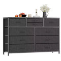 10 Drawers Dresser for Bedroom, Chest of Drawers with Fabric Bins, TV Stand Entertainment Center for Up to 55'' TV, Storage Organizer