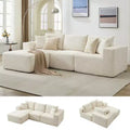 108 Modern Sofa Couch, 3 Seater Upholstered L Shaped Sofa with Pillows, Deep Seat Sofa, No Assembly Required